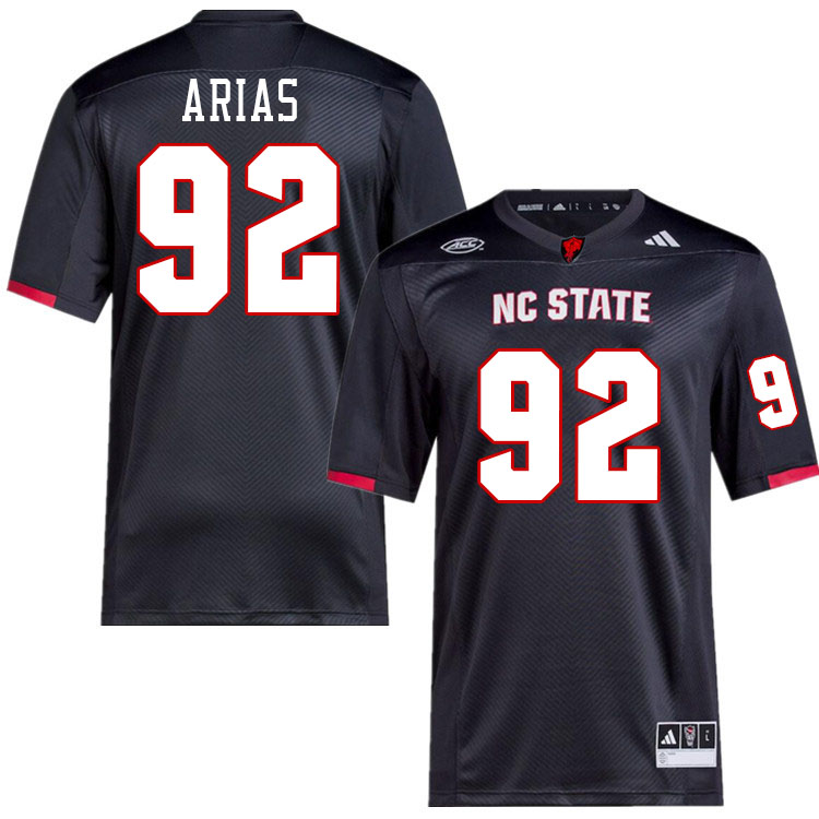 Men #92 Aiden Arias NC State Wolfpack College Football Jerseys Stitched-Black